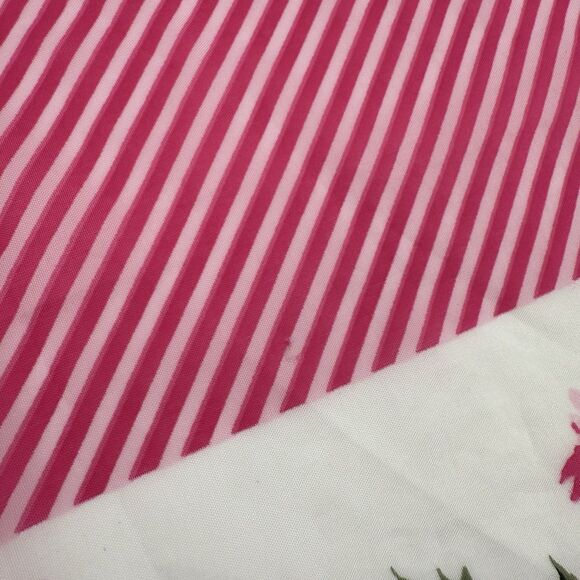 Vintage Unbranded Floral Stripe Square Scarf Italy Accessory - Picture 9 of 10